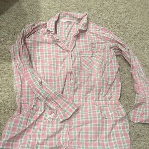 Pink Victoria Secret Plaid Button-Up Shirt